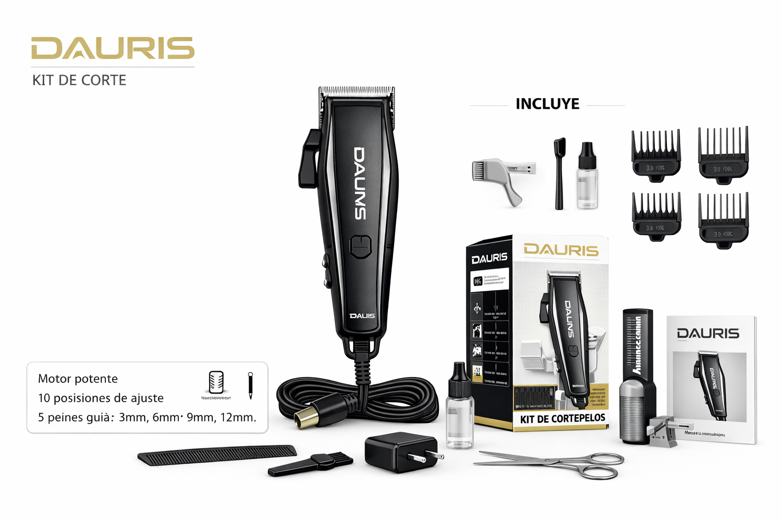 Kit Cortadora de Pelo Profesional – Potencia y Versatilidad de Corte