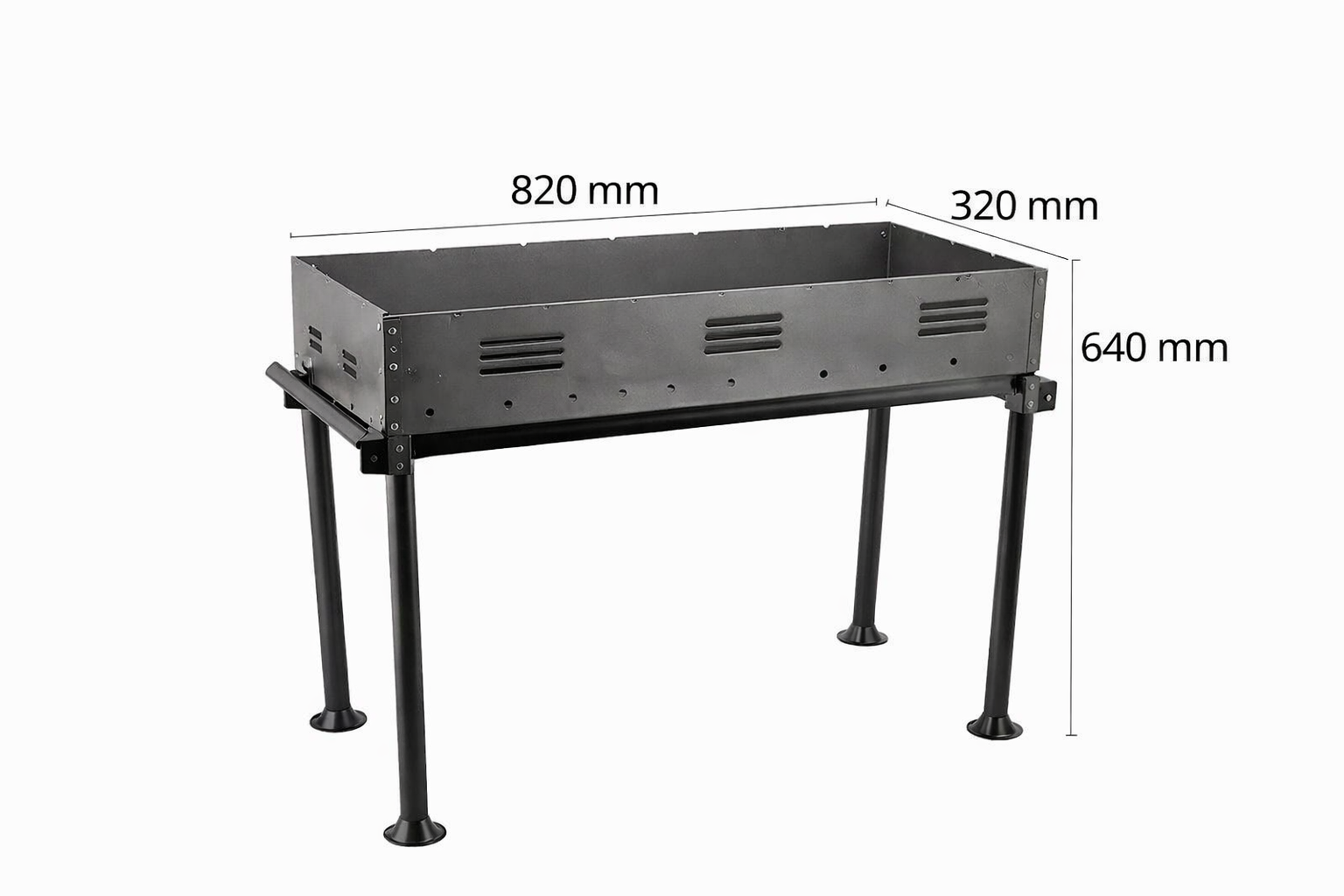 Churrasquera de metal a carcón portátil