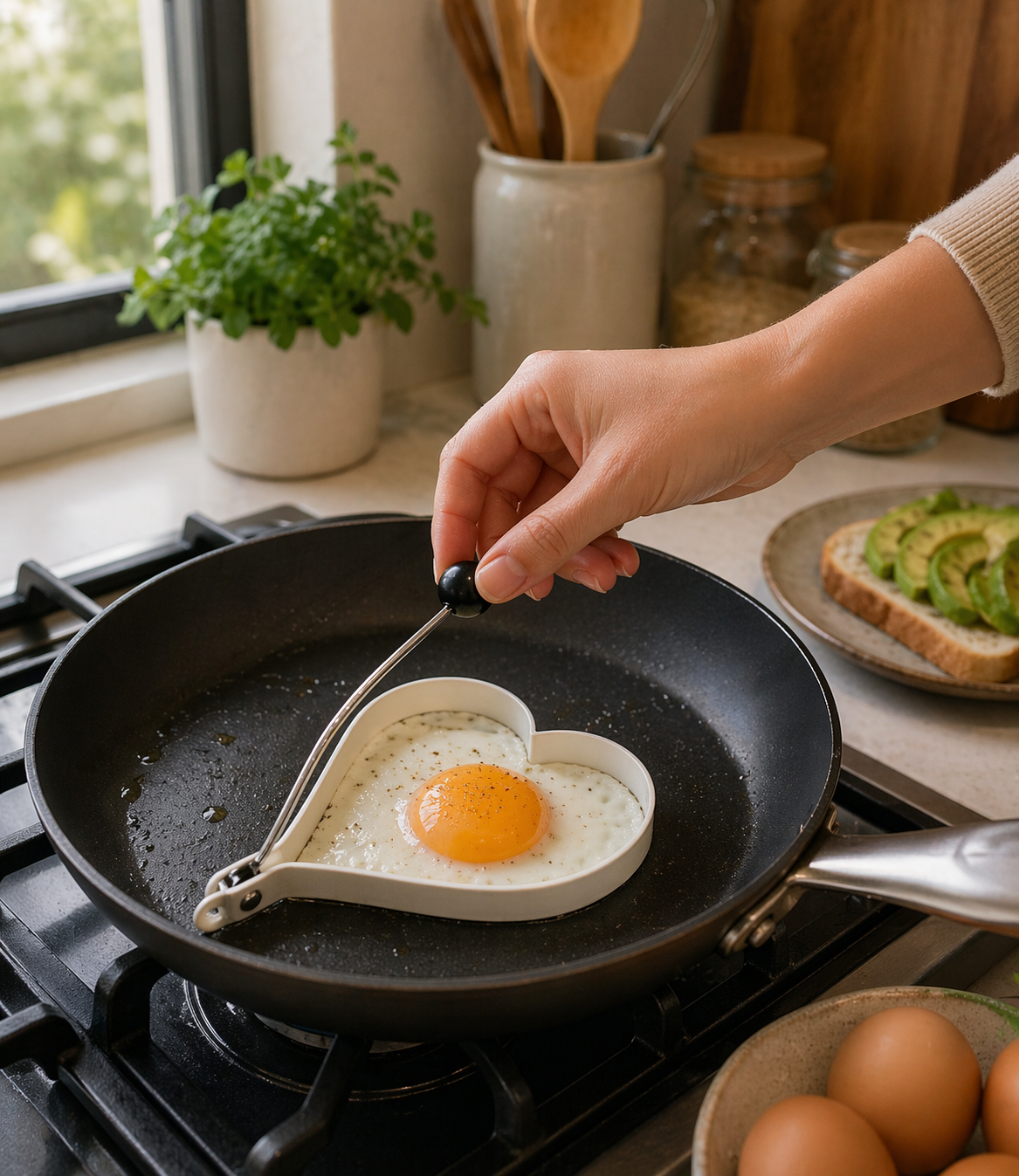 Molde para Freír Huevo de Acero Inoxidable – Durable, Antiadherente y Práctico