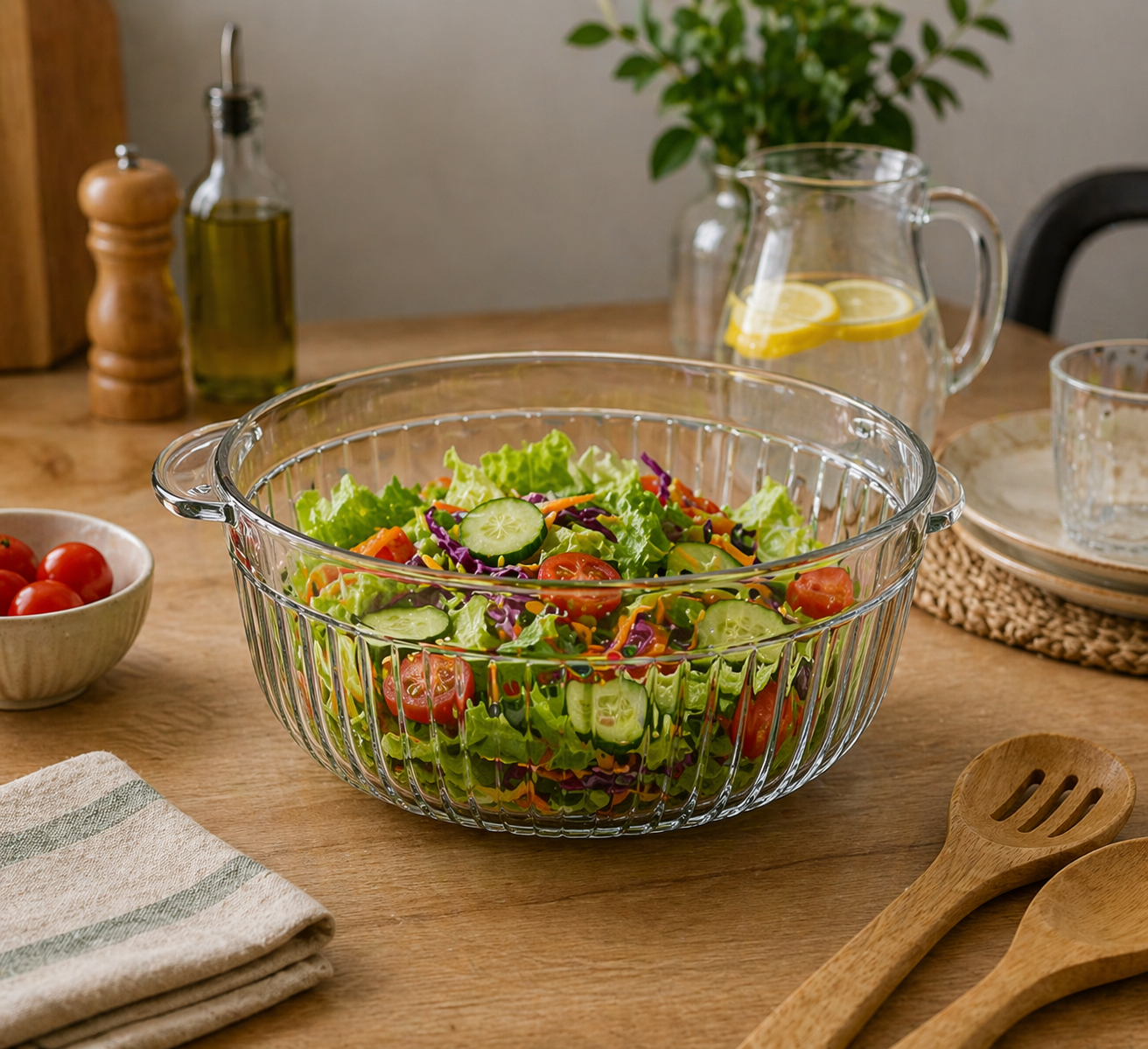 Bowl para Ensalada– Plástico | 22.5 × 19.5 × 12.5 cm
