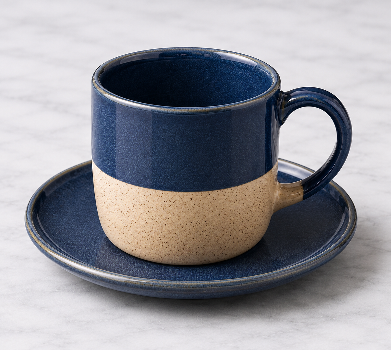 Juego de taza y plato ceramica