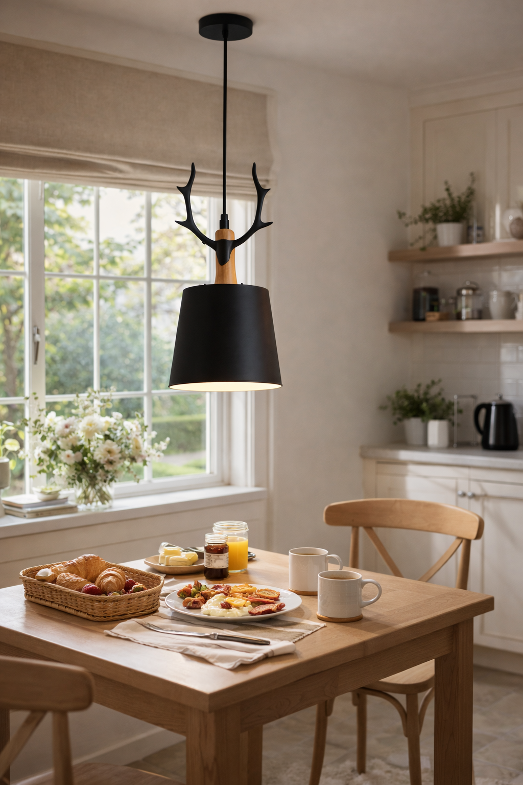 Lámpara LED Decorativa de Techo Colgante – Color Negro Ø250 mm