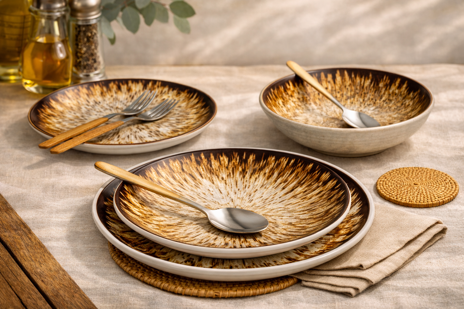 juego de platos y bowls de 18 piezas