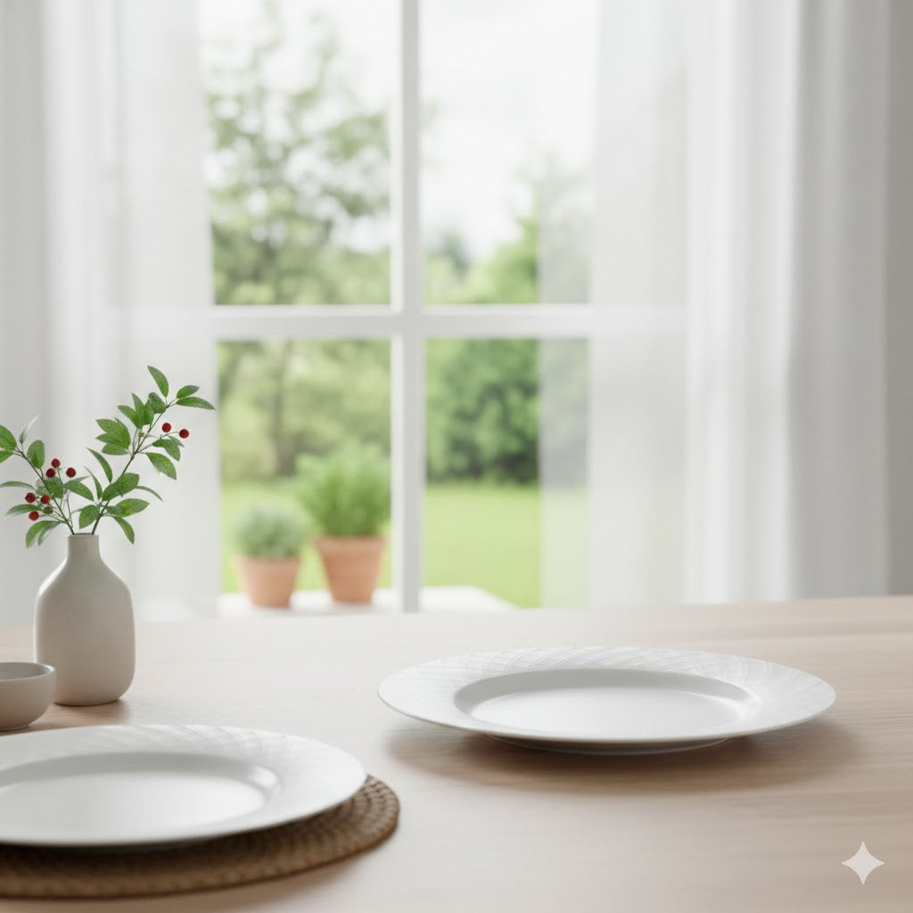 Plato plano de ceramica