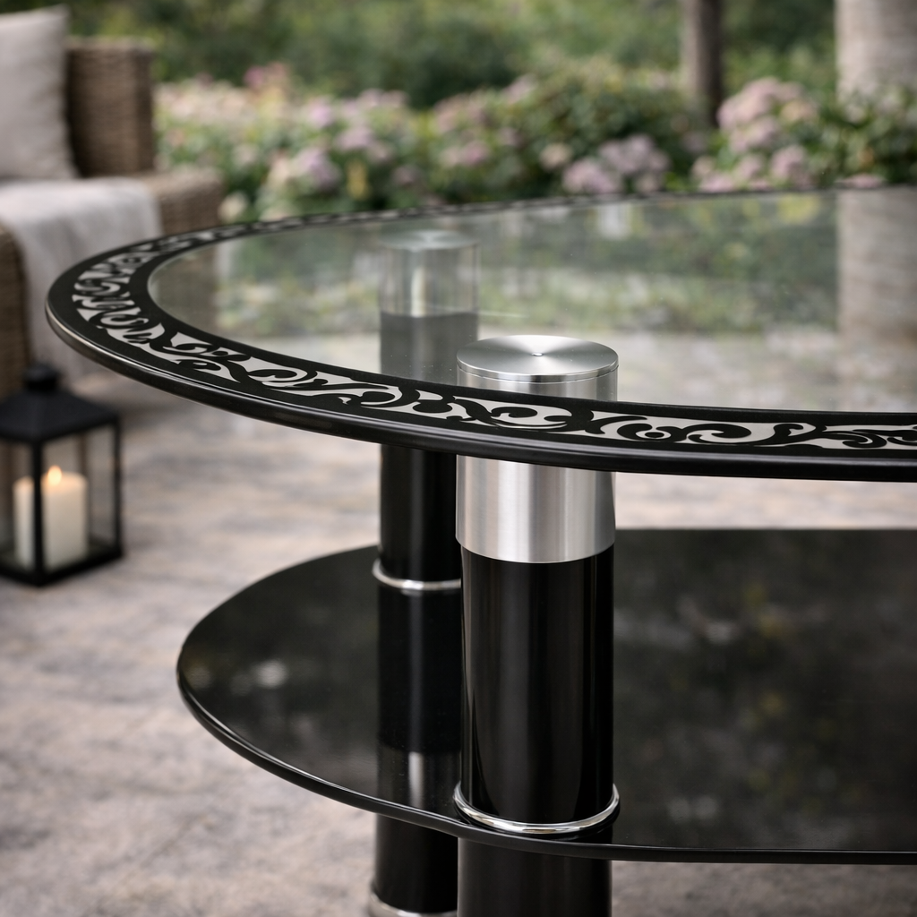 Mesa de Centro de Vidrio y Metal