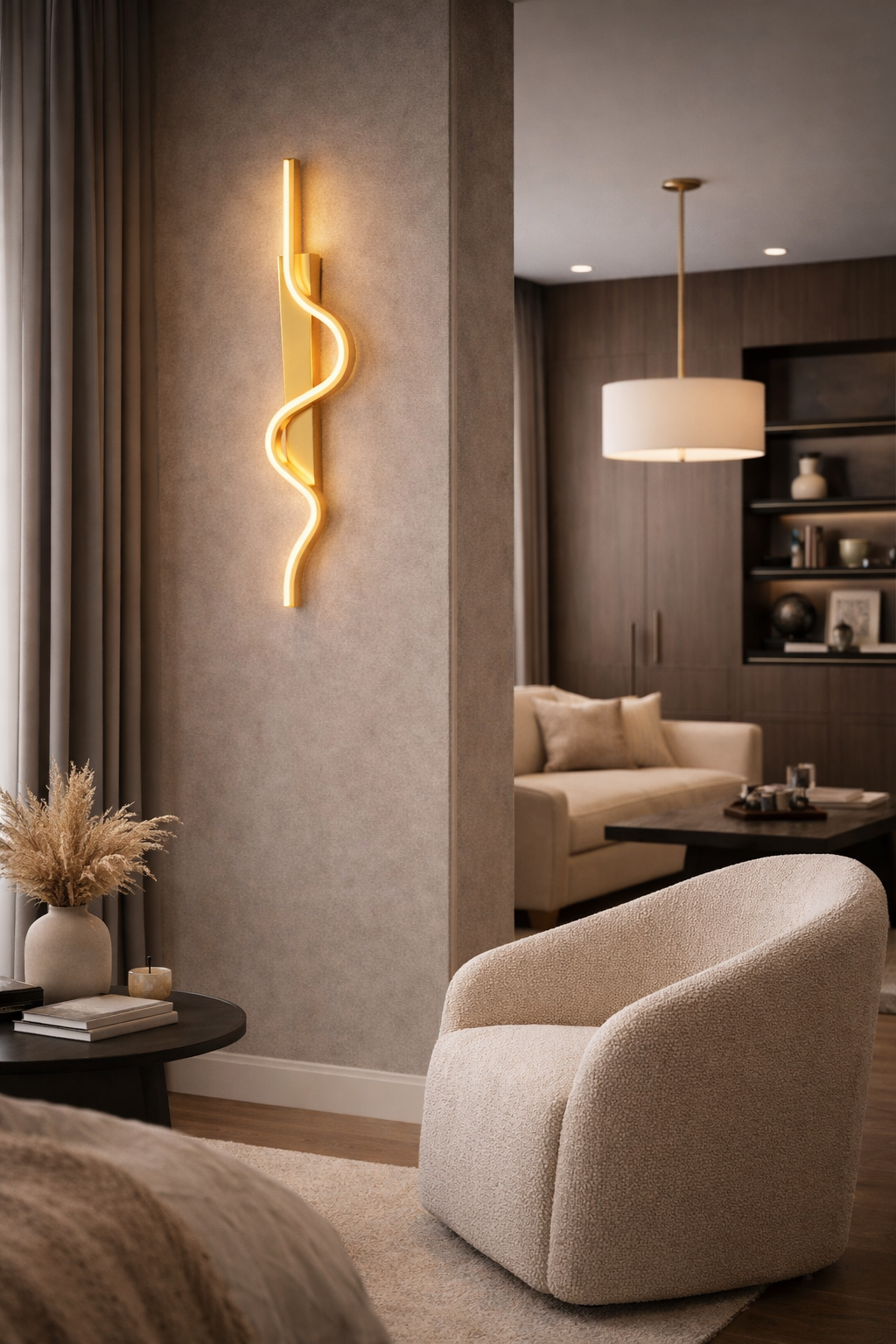 Iluminación de Pared LED Moderna – Diseño Creativo en color dorado