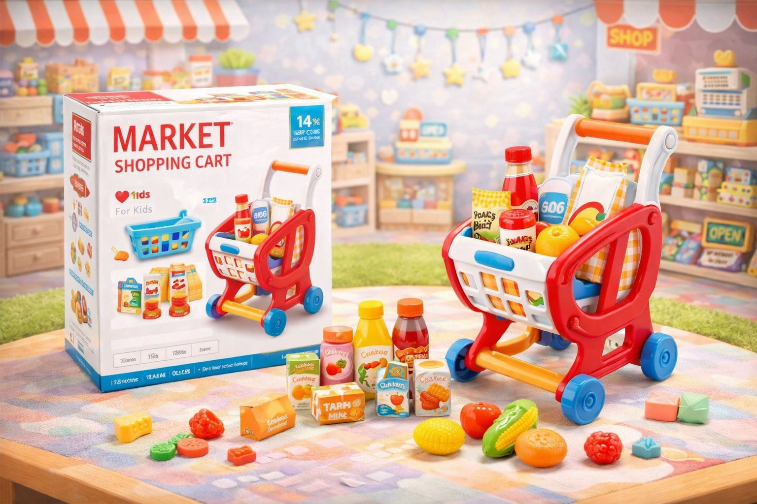 Carrito compras rojo