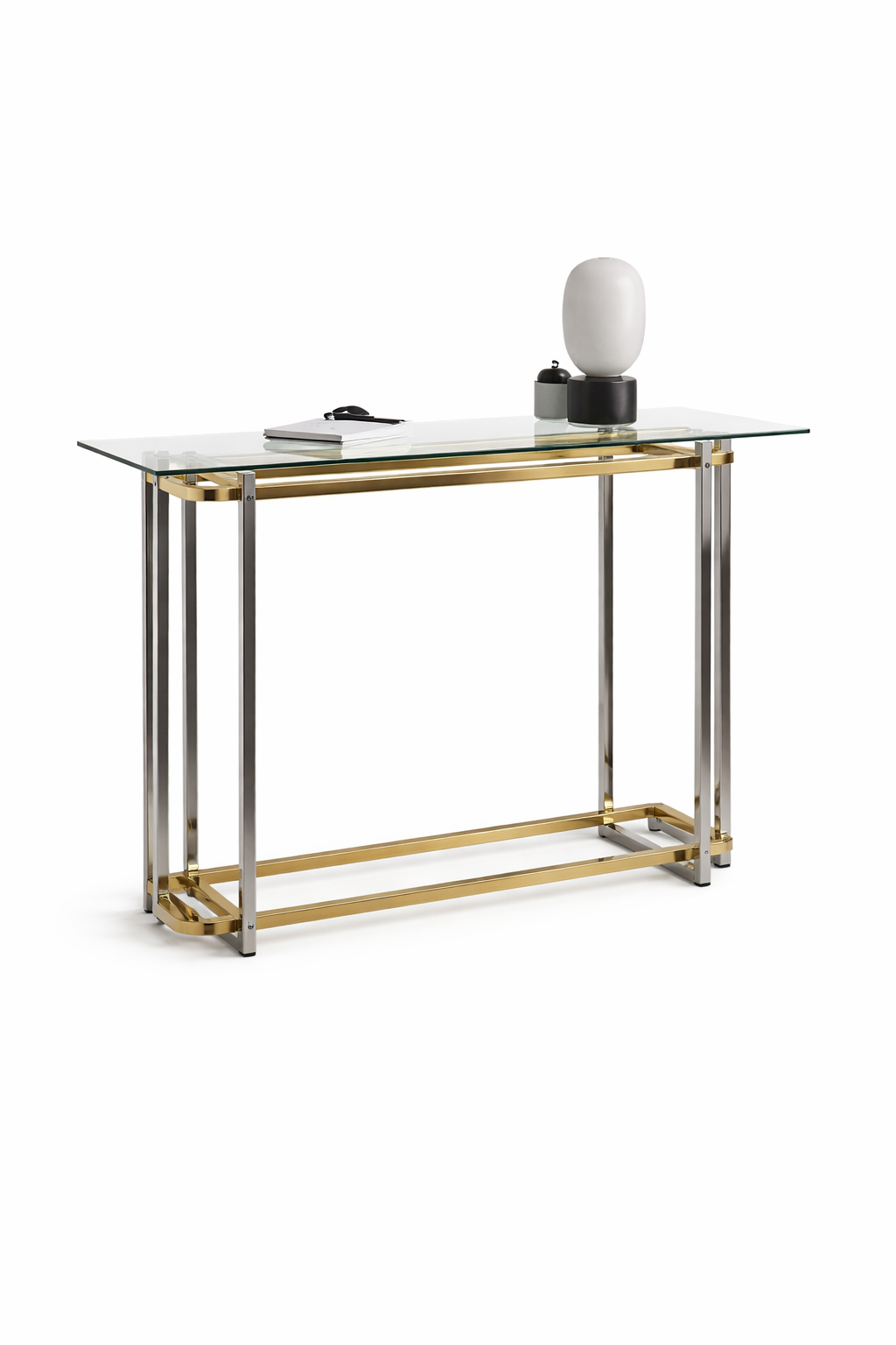 Mesa de Vidrio y Metálica para Comedor o Área Multiuso