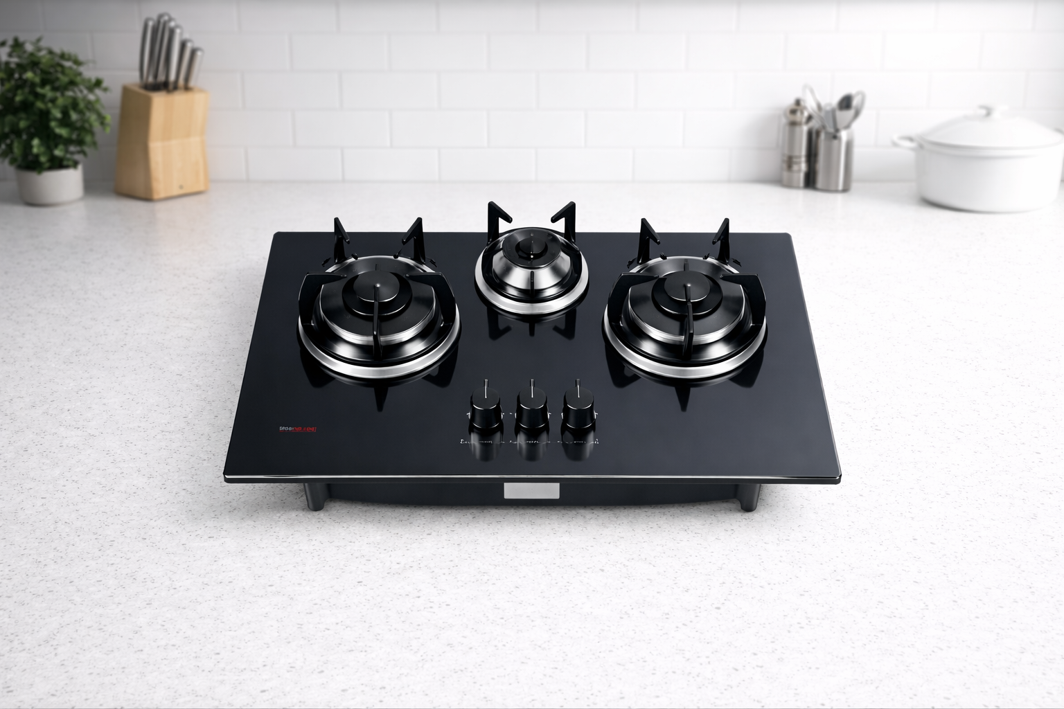 Estufa empotrable cristal de 3