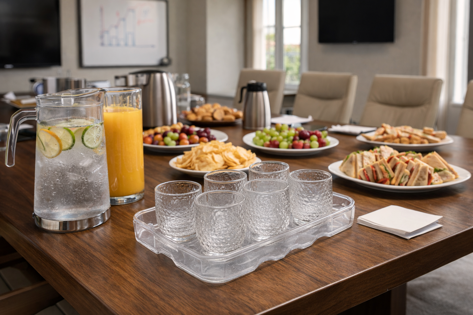 Set de Servicio de Cristal con Bandeja Integrada