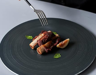 Plato de ceramica individual Negro