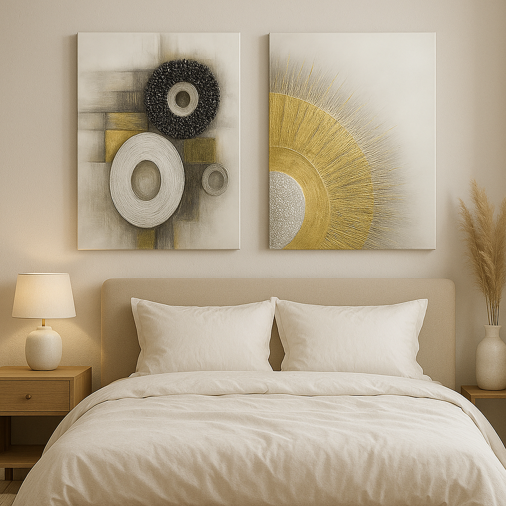Cuadro Decorativo Abstracto Dorado – Arte Moderno de Alto Impacto