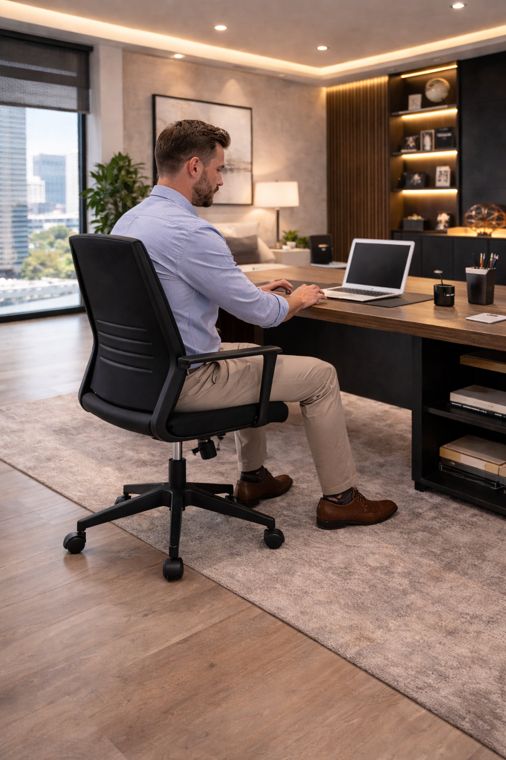 Silla de Oficina con Ruedas Negra