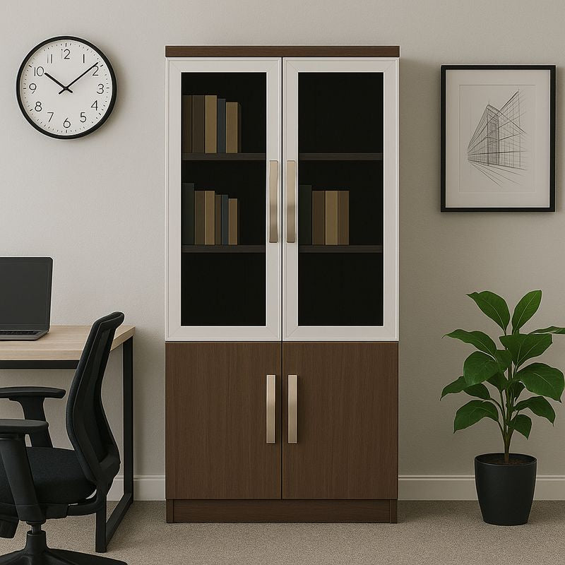 Librera con puertas de vidrio