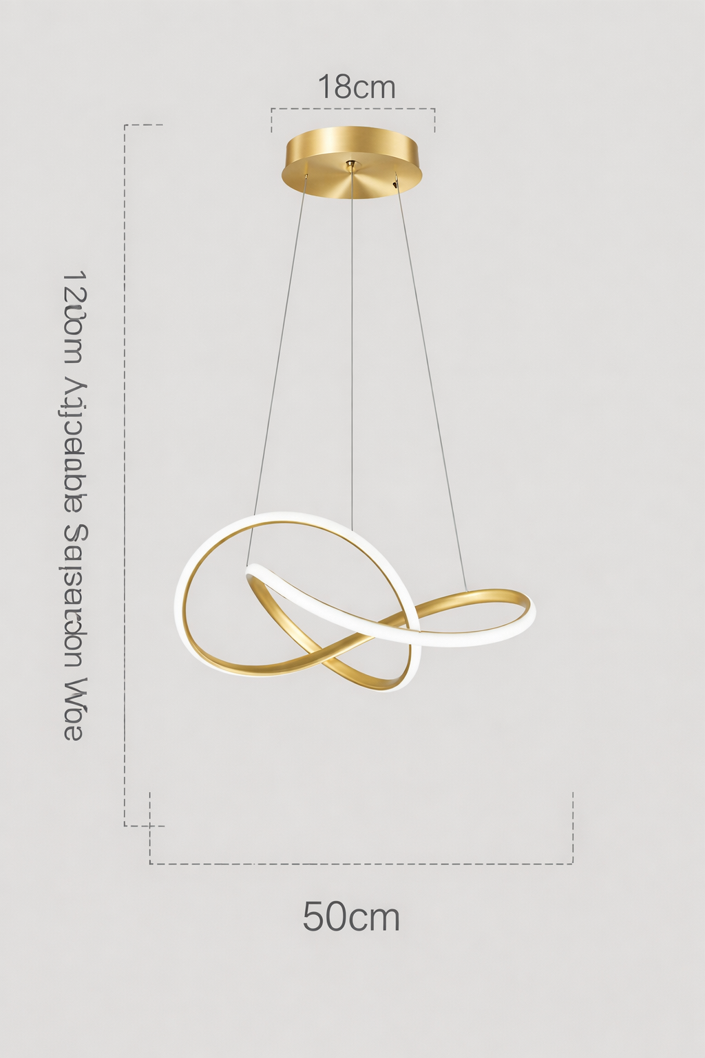 Lámpara Colgante LED "Golden Infinity" - Arte Fluido y Luz Moderna