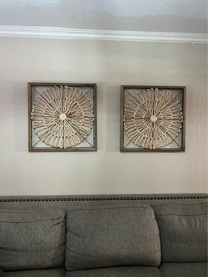 Adorno de Metal Decorativo para Pared – Diseño Radial Elegante ✨🏡