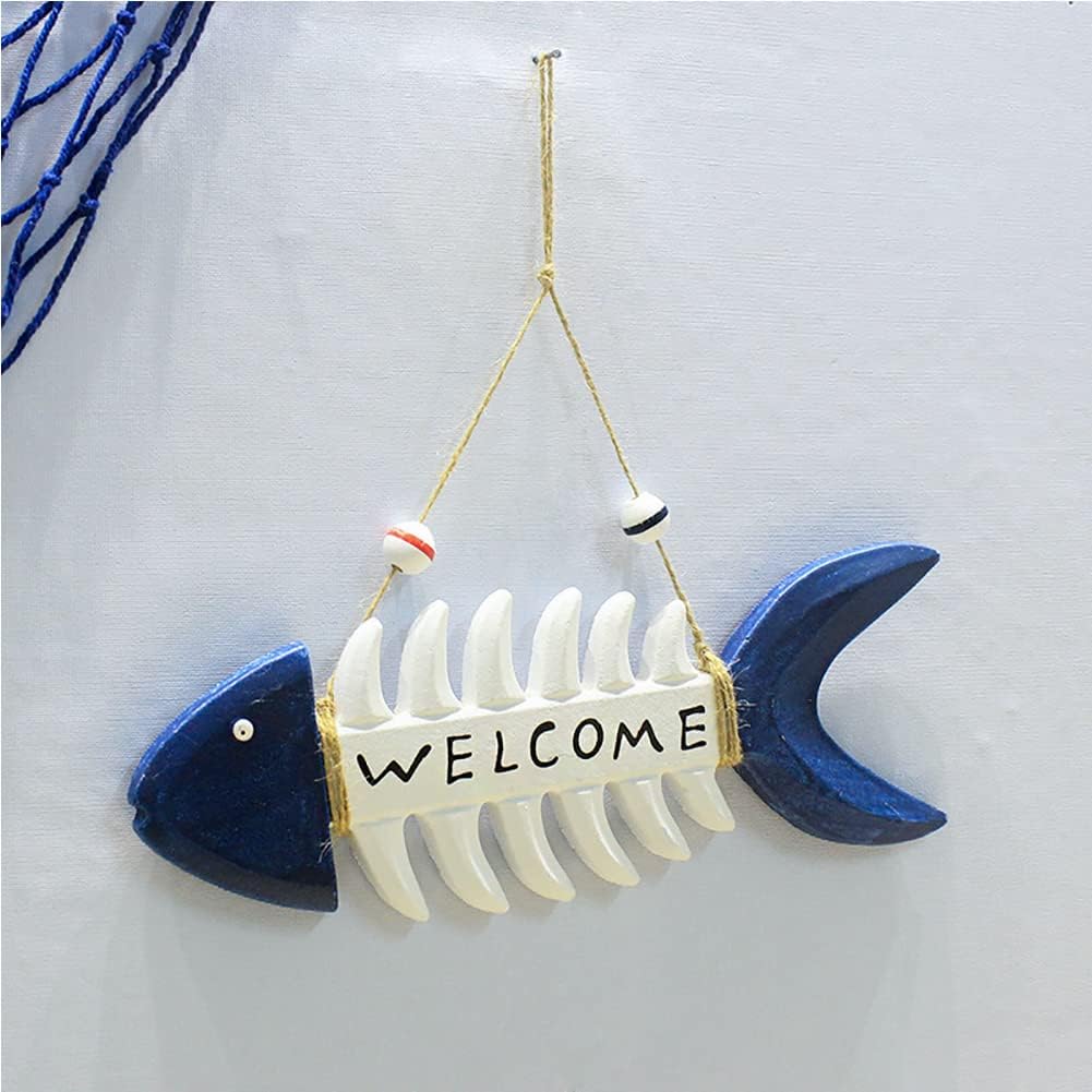 Letrero Decorativo “Welcome” en Forma de Pez 🐟 – Estilo Náutico para Entrada