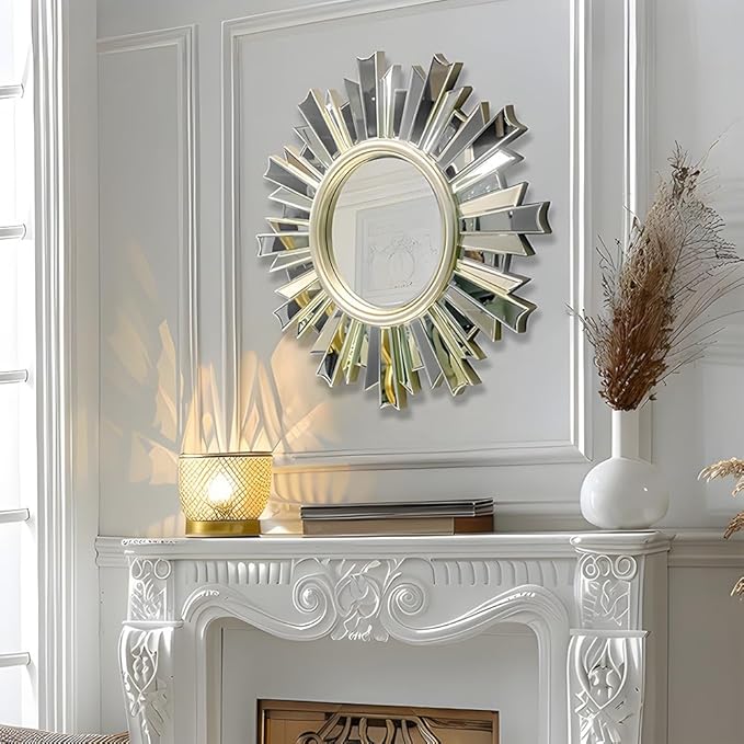 Espejo Decorativo Cuadrado Plateado 59 × 59 cm