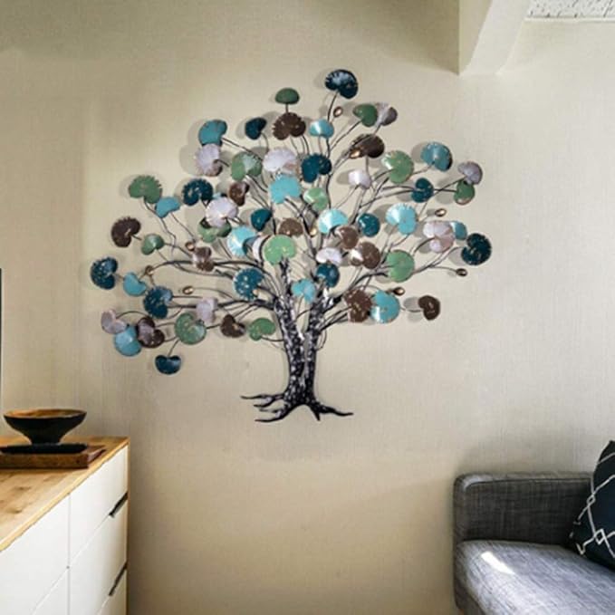 Adorno Decorativo de Metal para Pared – Diseño Árbol de la Vida ✨🏡 