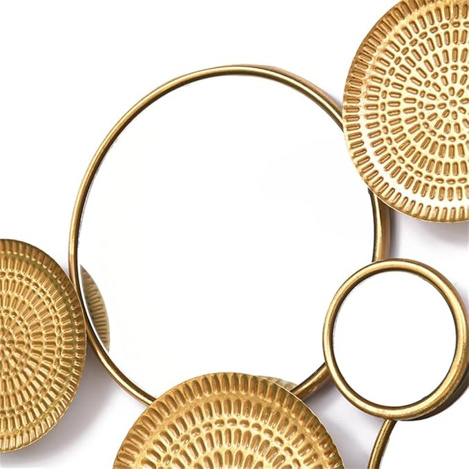 Adorno Decorativo de Metal para Pared con Espejos – Diseño Circular Elegante ✨🏡