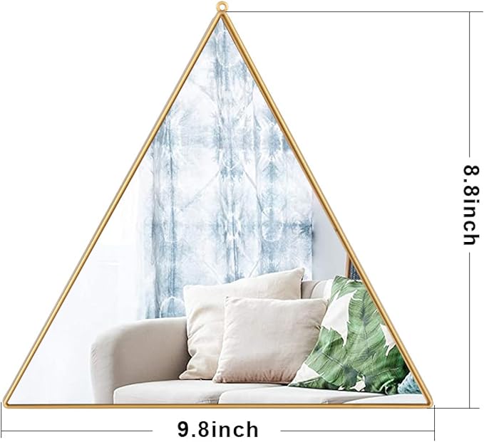 Set de 3 Espejos Decorativos Triangulares Dorados