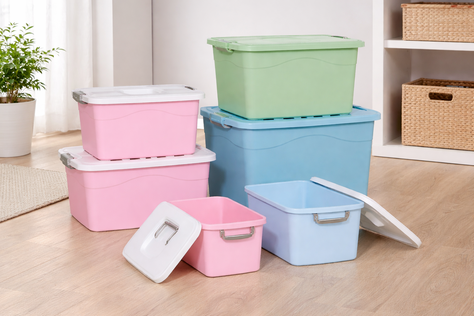 Caja de plástico para almacenaje variedad.