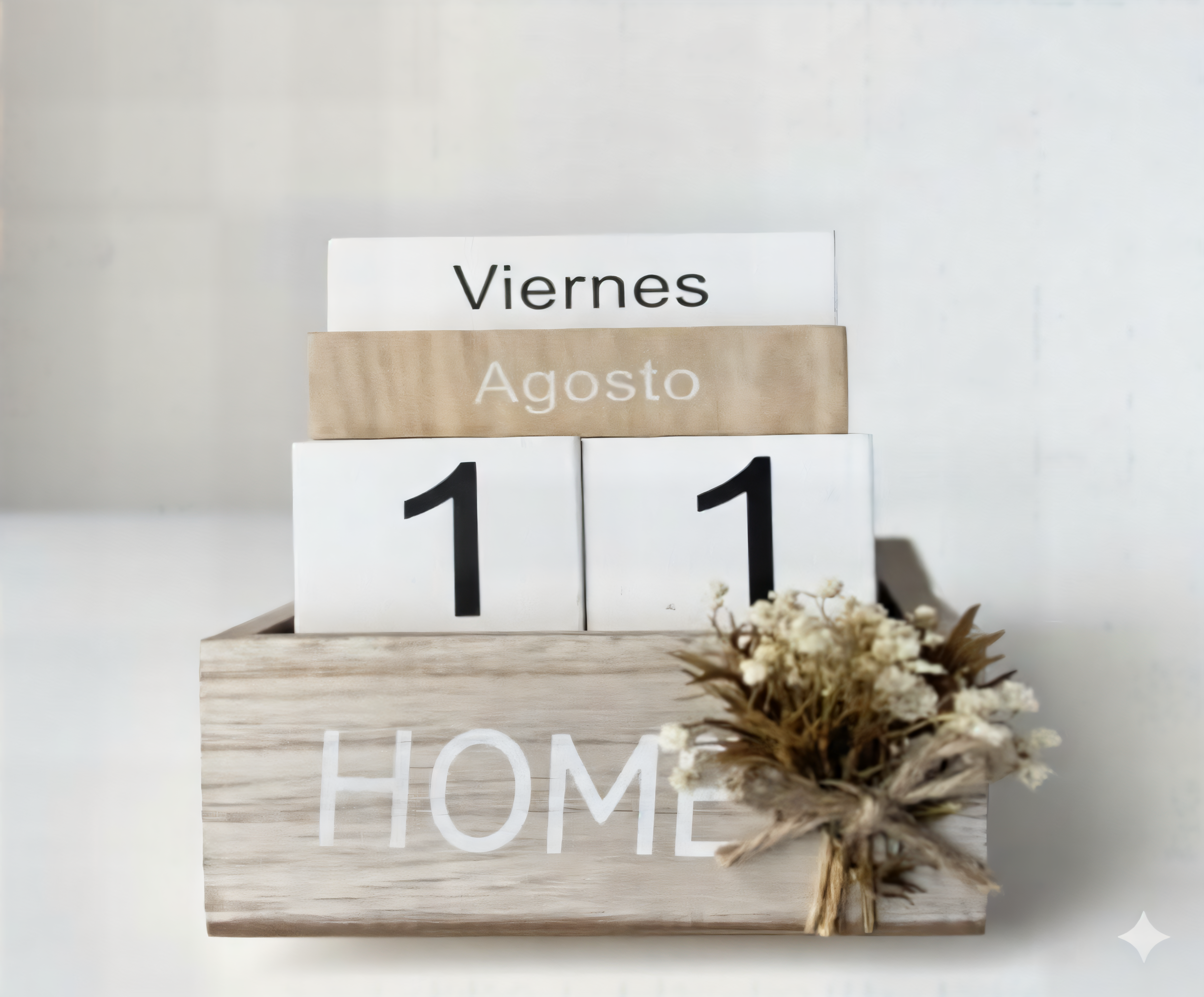 Calendario decorativo de madera.