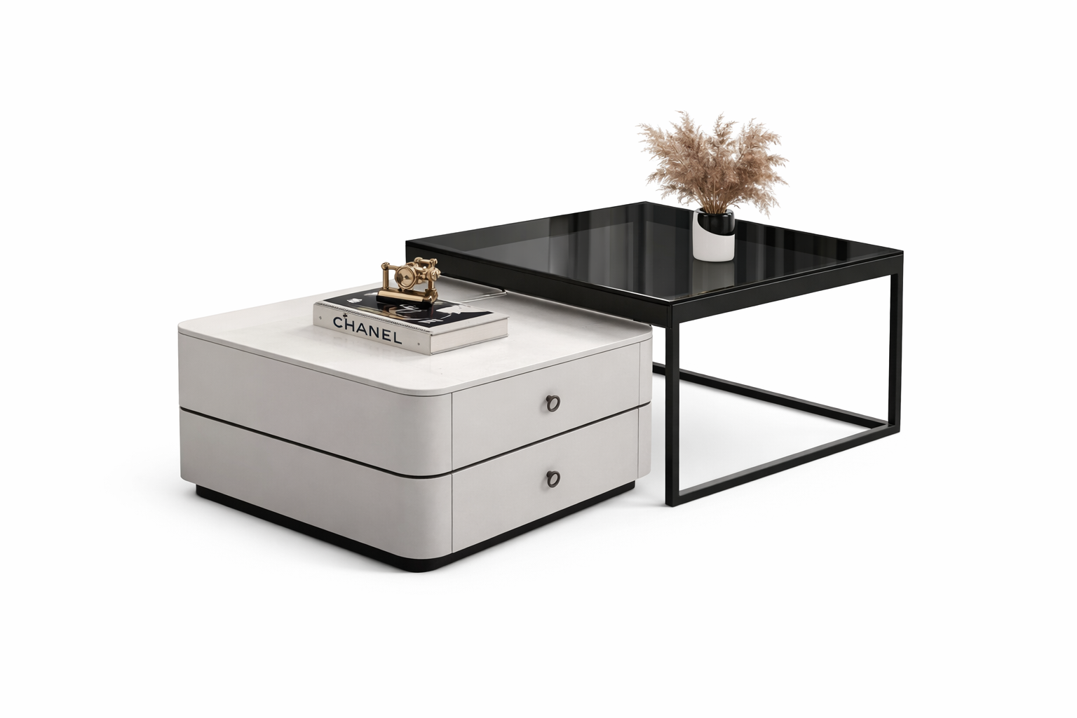 Mesa de Centro Moderna con Módulo de Almacenamiento