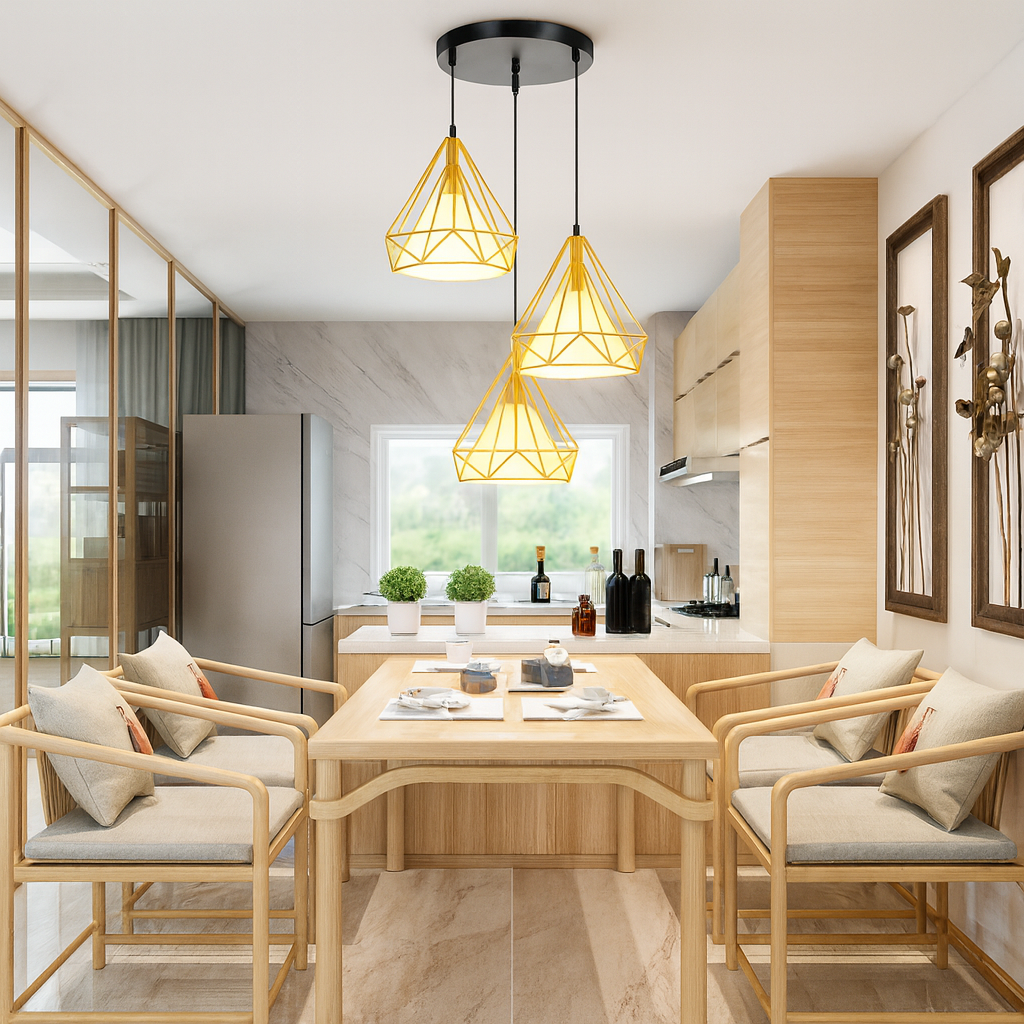 Lámpara LED Decorativa de Techo Colgante – (Negro + Blanco)