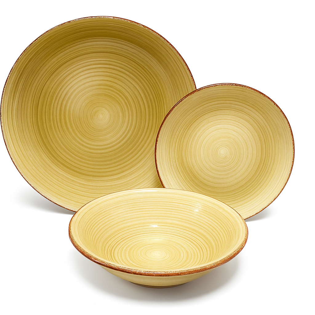 Juego de plato y bowl de ceramica