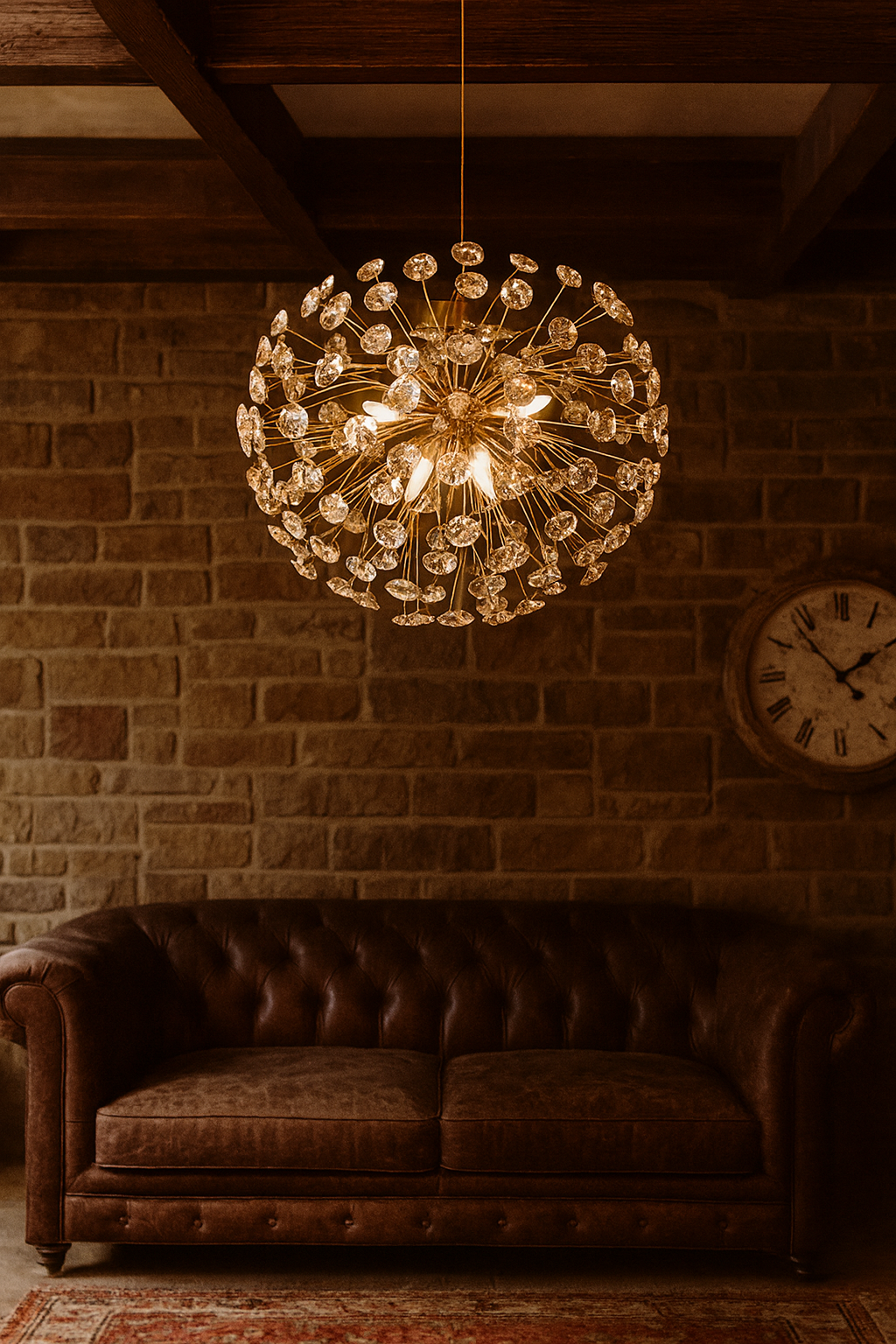 Lámpara colgante de cristal