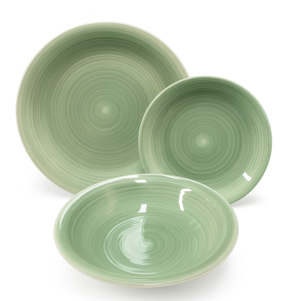 Juego de plato y cuenco de ceramica.