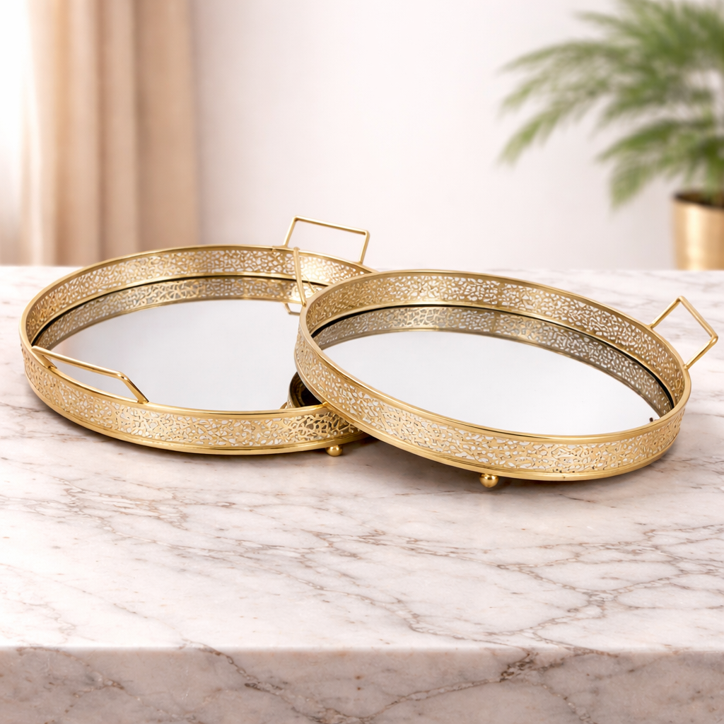 Set de Bandejas Metálicas Redondas