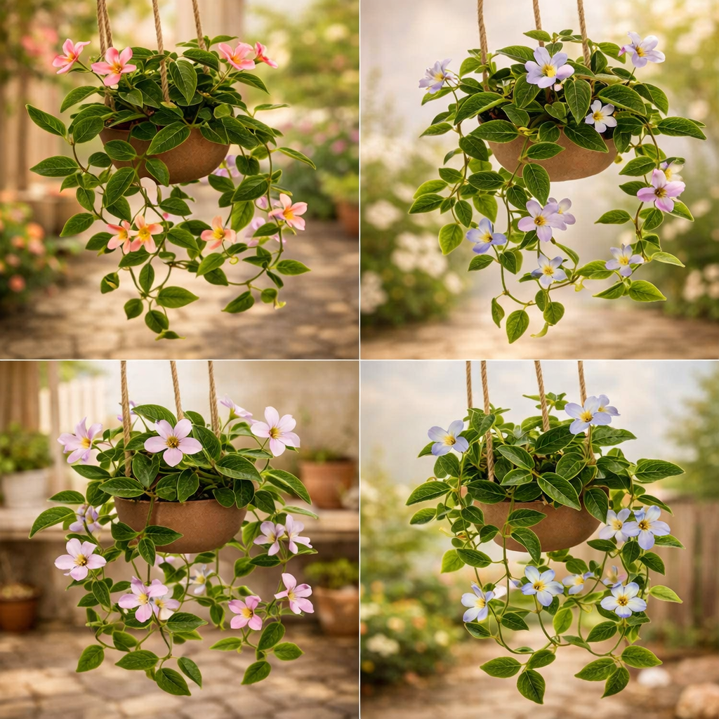 Maceta Colgante con Flores Artificiales