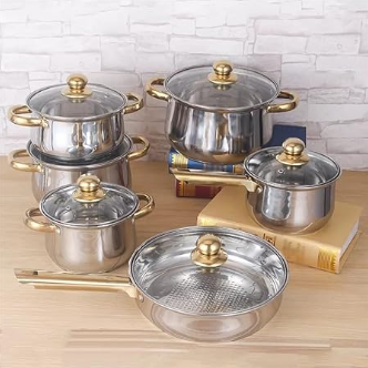 Set de ollas de 6 piezas en acero inoxidable