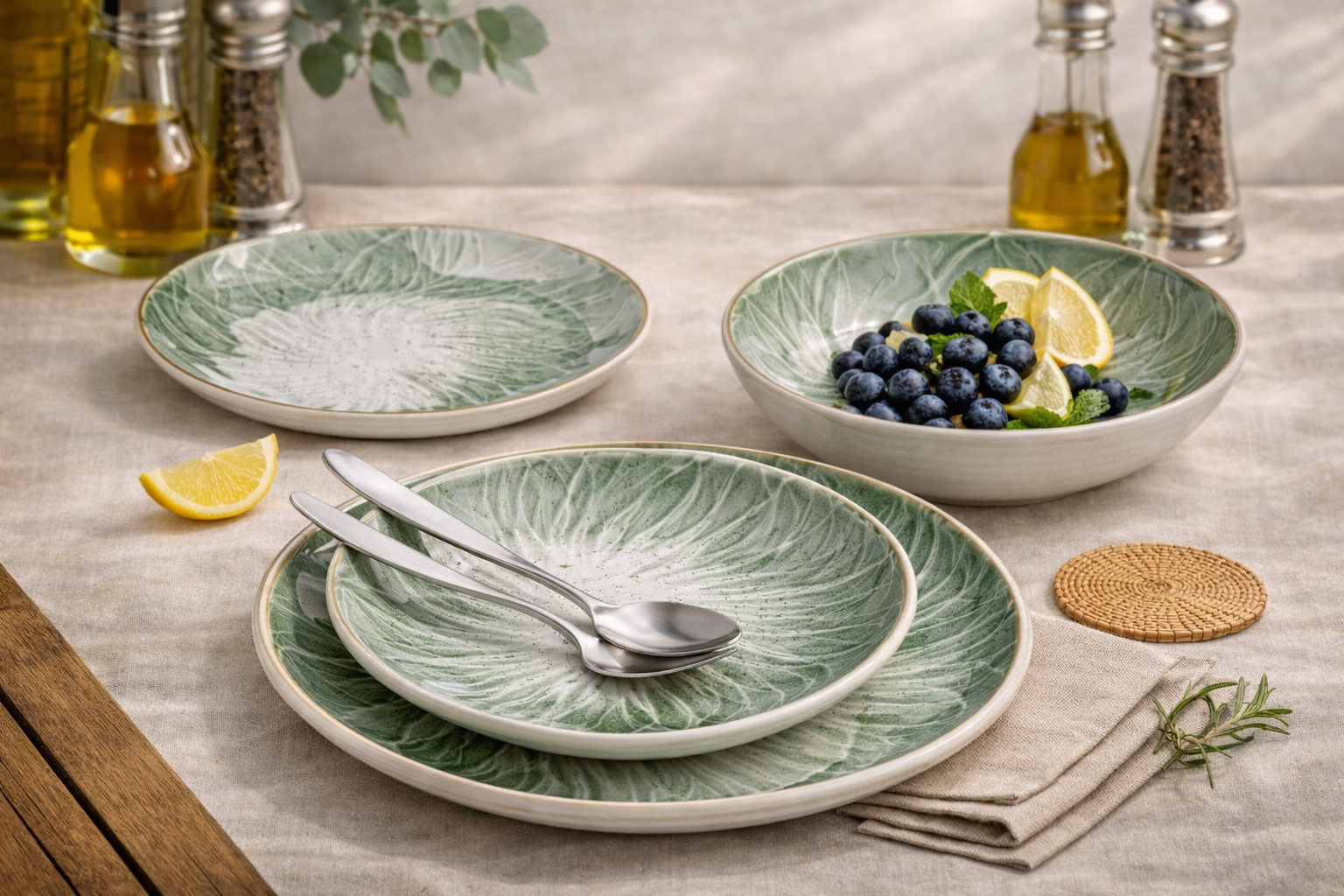 Juego de platos y bowls de 18 piezas