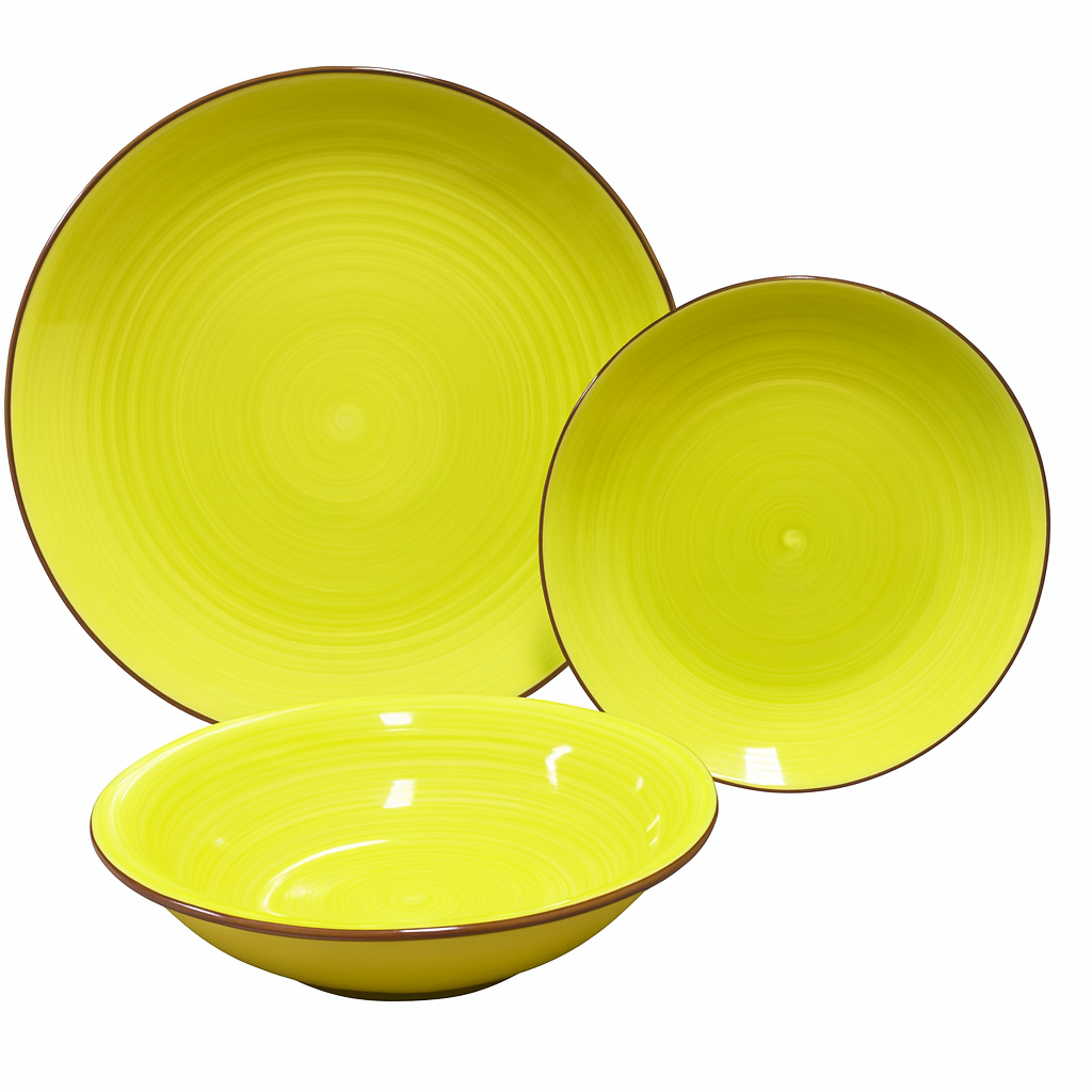 Juego de plato y bowl de ceramica