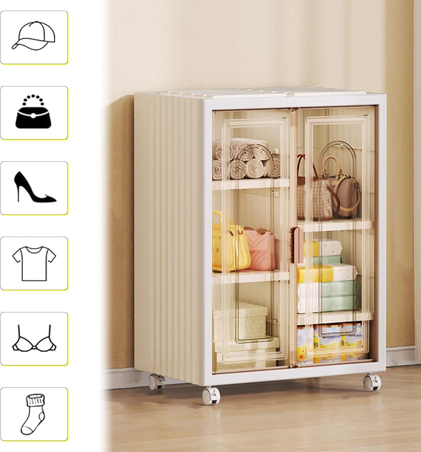 Gabinete organizador de 6 compartimentos.