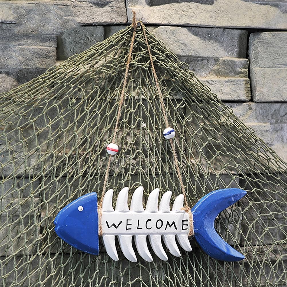 Letrero Decorativo “Welcome” en Forma de Pez 🐟 – Estilo Náutico para Entrada