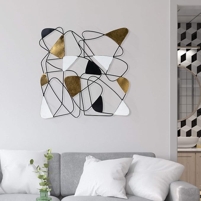Adorno de Metal Decorativo para Pared – Diseño Moderno y Equilibrado ✨🏡