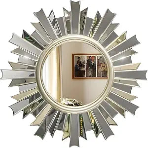 Espejo Decorativo Cuadrado Plateado 59 × 59 cm