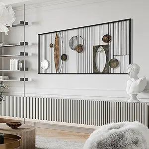Adorno de Metal Decorativo para Pared – Diseño Geométrico Contemporáneo ✨🏡