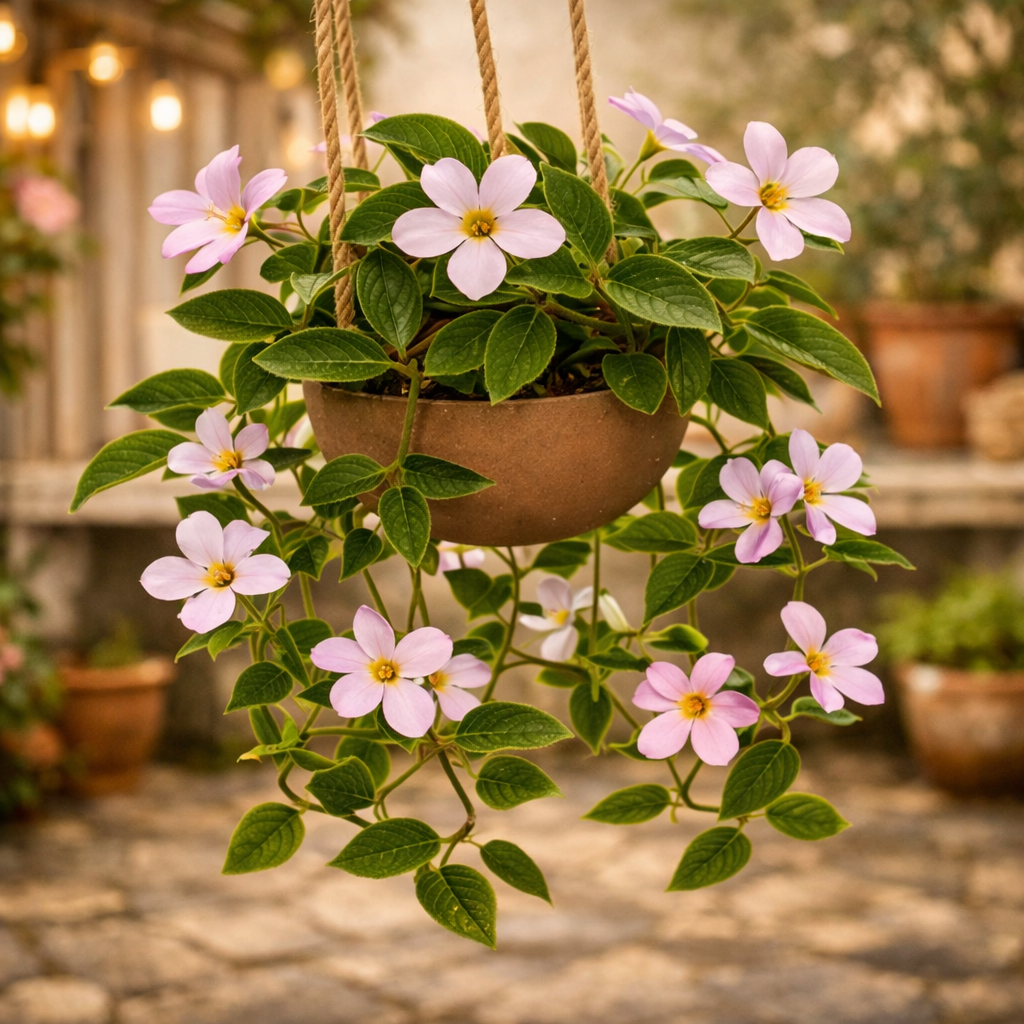 Maceta Colgante con Flores Artificiales