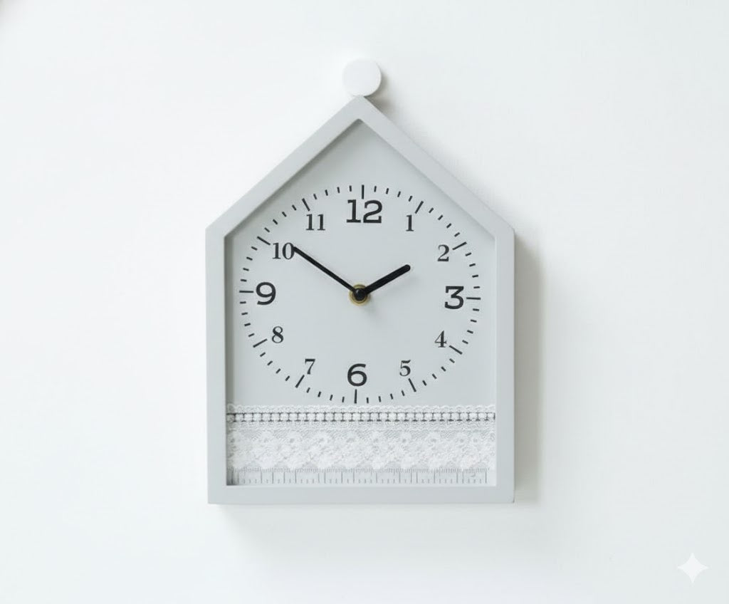 Reloj decorativo de pared de madera.