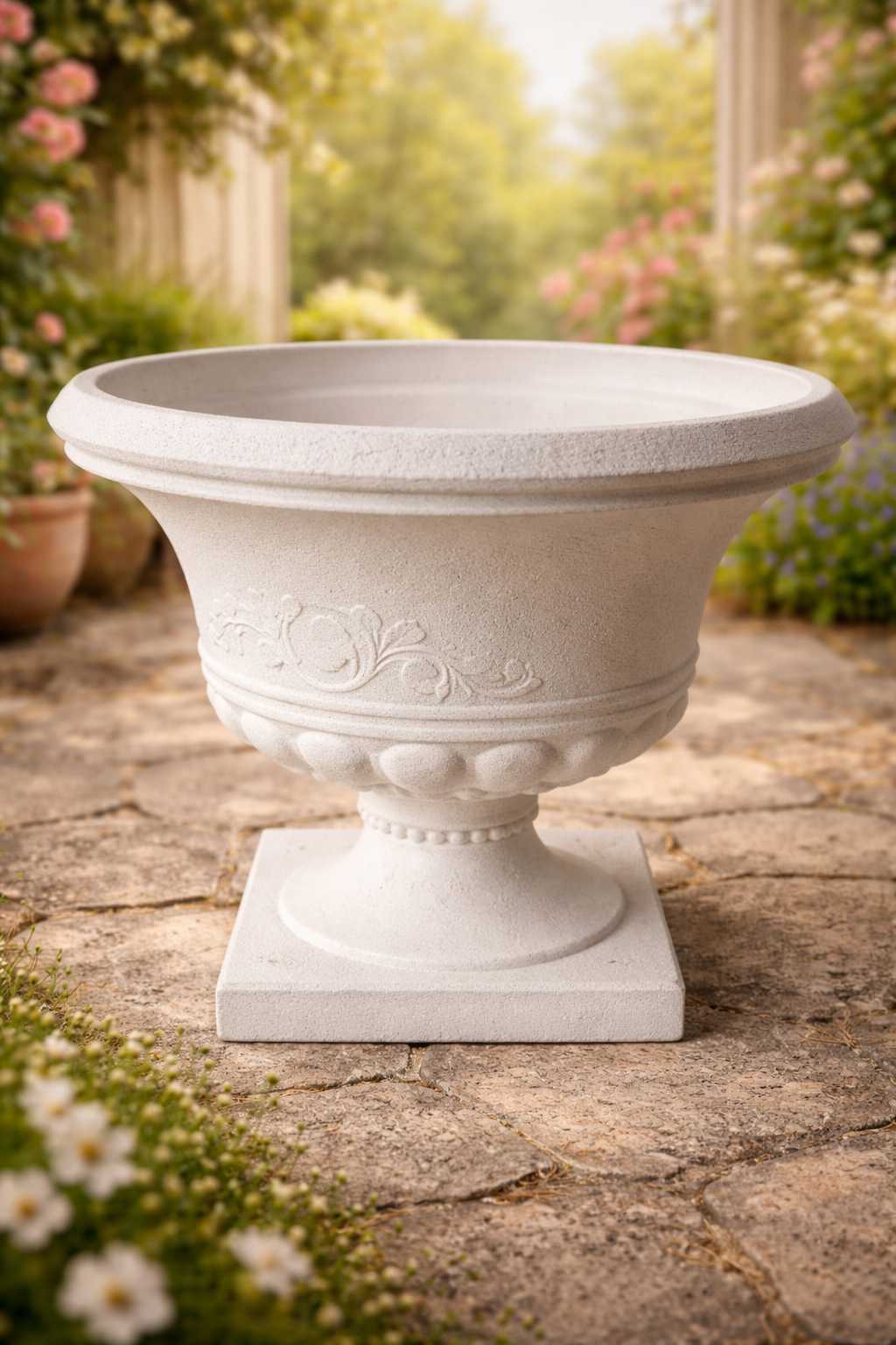 Maceta Decorativa Clásica con Pedestal