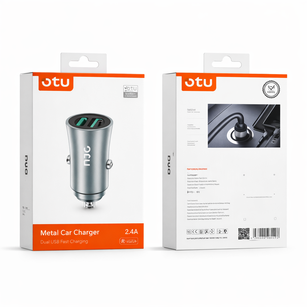 Cargador para Auto Plata con Doble USB – Carga Práctica y Elegante