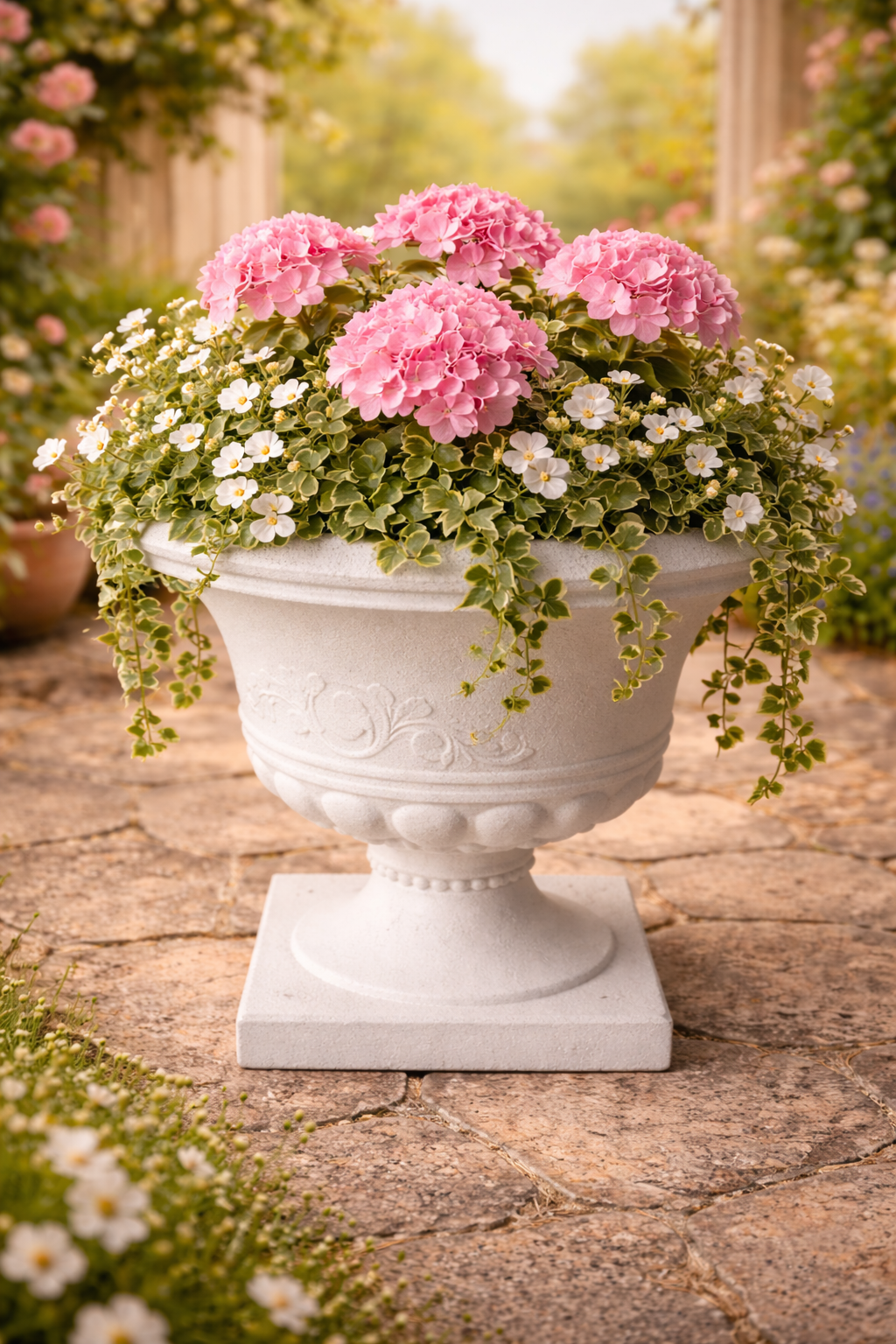 Maceta Decorativa Clásica con Pedestal