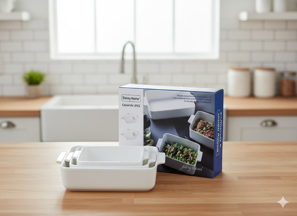 Juego de moldes para hornear de porcelana.