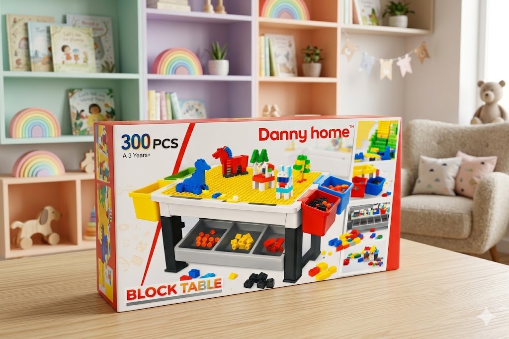 Mesa de Bloques Infantil – 69 Piezas