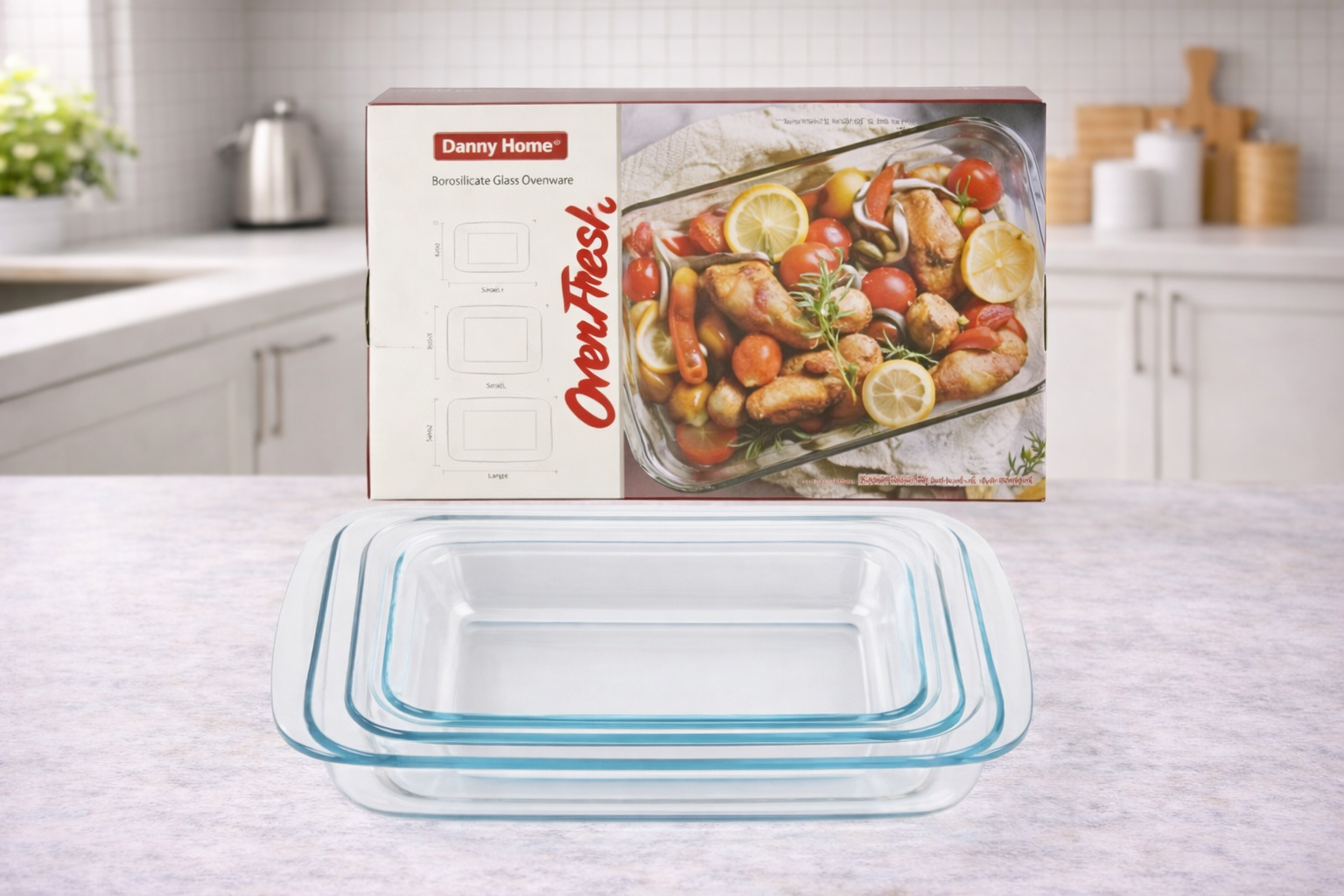Set de fuentes para hornear de vidrio